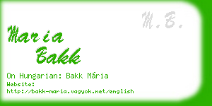 maria bakk business card